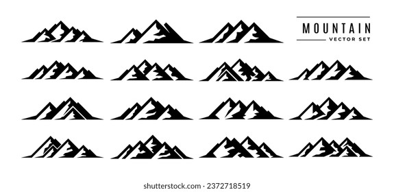 Collection of simple abstract mountain peak logo icon design