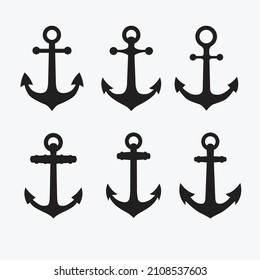 collection of simple anchor shape illustration