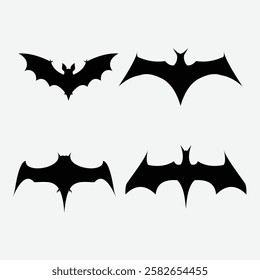 collection of simple bat logos, bat logo inspiration, logo templates, bat vectors