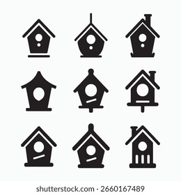 Colección de íconos simples de Birdhouse
