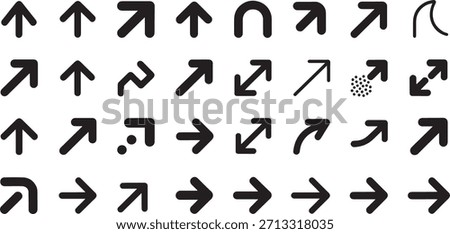 Collection of Simple Black Arrows Web and Mobile User Interface Icons