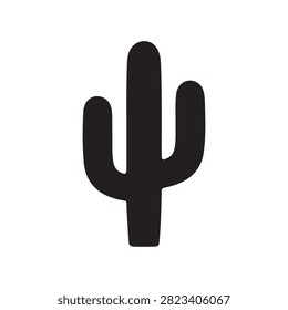 Collection of simple black cactus icons and silhouettes on white background Vector. Cactus desert silhouettes, large pack of vector silhouette design, isolated white background.