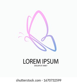 Collection of simple butterfly logo designs. logo template. line art. butterfly. butterfly logo.