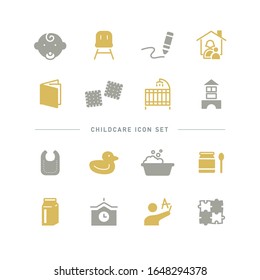 COLLECTION OF SIMPLE CHILDCARE ICONS