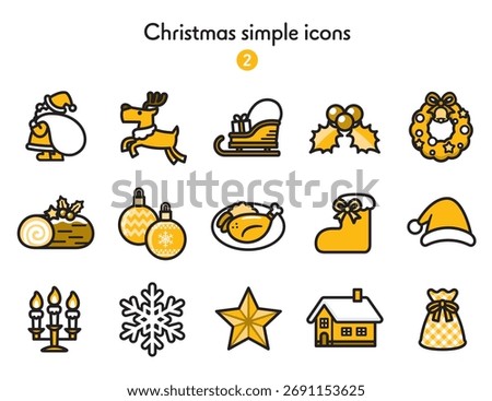 A collection of simple Christmas icons