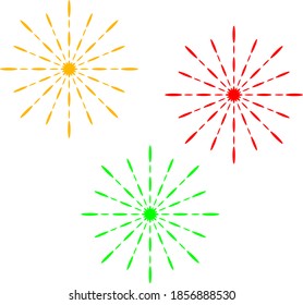 collection of simple colorful fireworks