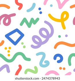 Collection of simple colorful seamless patterns. Suitable for the required design composition