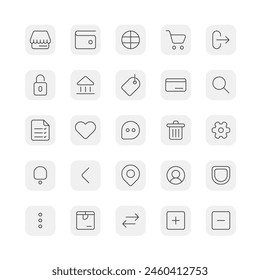 collection of simple and cool shopping app icons