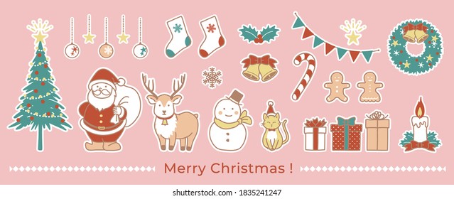 Collection of simple and cute Christmas illustrations