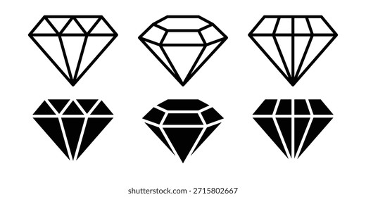 Coleção de ícones de diamante simplesName