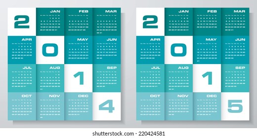 collection of simple editable vector calendar 2014-2015