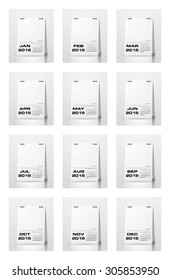 Collection of simple editable vector calendar 2015 Vector Background. For your idea and presentation.