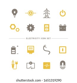 COLLECTION OF SIMPLE ELECTRICITY ICONS