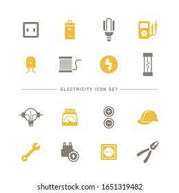 COLLECTION OF SIMPLE ELECTRICITY ICONS