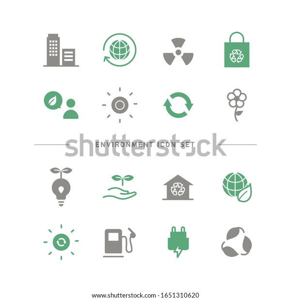 Collection Simple Environment Icons Stock Vector (Royalty Free ...