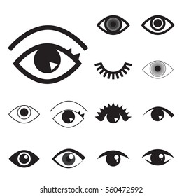 Collection of Simple Eye Icon Or Logo Isolated