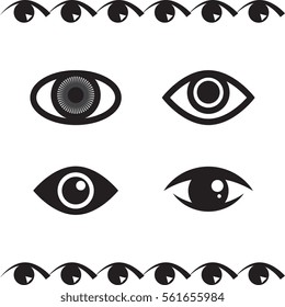 Collection of Simple Eye Icon Or Logo Isolated