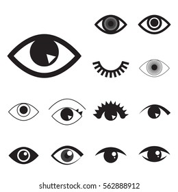 Collection of Simple Eye Icon Or Logo Isolated