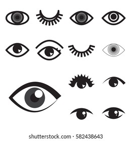 Collection of Simple Eye Icon Or Logo Isolated