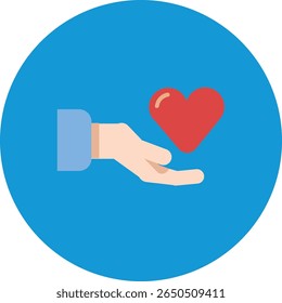 A collection of simple, flat icons representing the concept of giving love, featuring clean lines and a modern, minimalist aesthetic suitable for various digital and print applications.