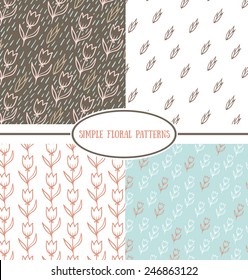 Collection of simple floral patterns