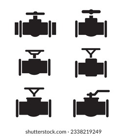 Collection of simple gas pipelines switch vector icon illustration