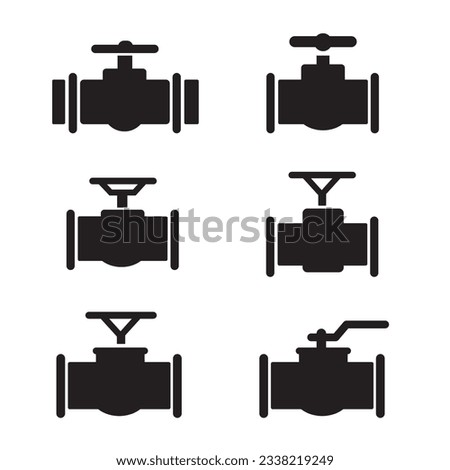 Collection of simple gas pipelines switch vector icon illustration