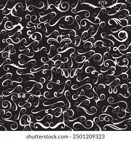 Collection of simple geometric seamless ornamental vector leaf's patterns and swatches. White and grey geometric oriental backgrounds.