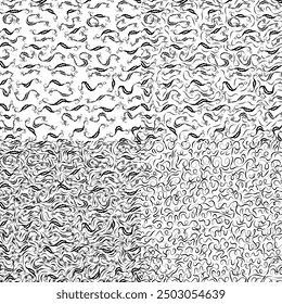 Collection of simple geometric seamless ornamental vector leaf's patterns and swatches. White and grey geometric oriental backgrounds.