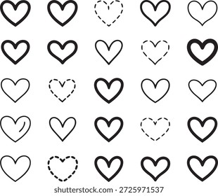 Colección de Formas cardíacas simples Vector
