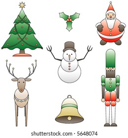 Collection of simple holiday vector images