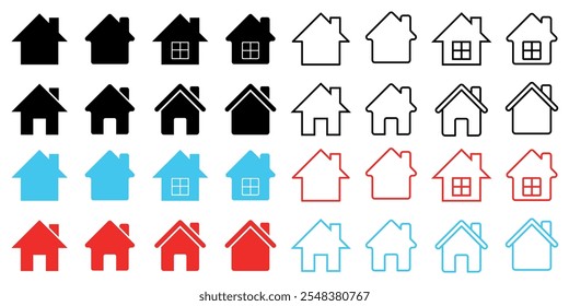  Collection of simple house icons