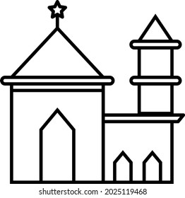 A collection of simple icons about mosques and Islamic nuances, Ramadan, used for graphic design