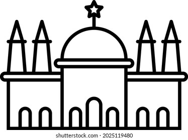A collection of simple icons about mosques and Islamic nuances, Ramadan, used for graphic design