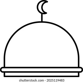 A collection of simple icons about mosques and Islamic nuances, Ramadan, used for graphic design