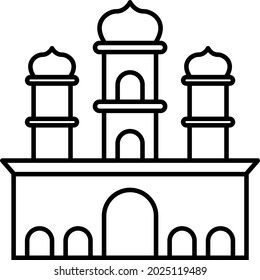 A collection of simple icons about mosques and Islamic nuances, Ramadan, used for graphic design