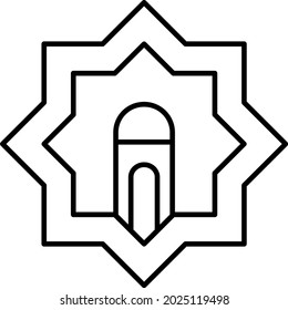 A collection of simple icons about mosques and Islamic nuances, Ramadan, used for graphic design