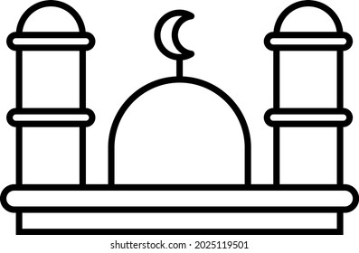 Eine Sammlung einfacher Symbole über Moscheen und islamische Nuancen, Ramadan, die für Grafikdesign verwendet werden