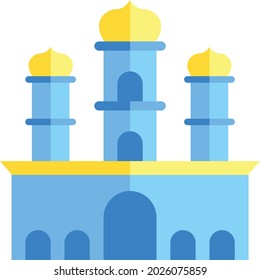 A collection of simple icons about mosques and Islamic nuances, Ramadan, used for graphic design