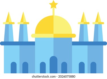 A collection of simple icons about mosques and Islamic nuances, Ramadan, used for graphic design