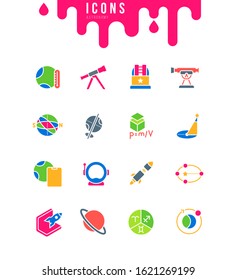 Collection simple icons of astronomy on a white background. Modern black and white signs for websites, mobile apps, and concepts