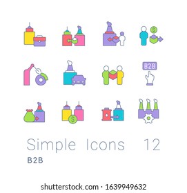 Collection Simple Icons B2b On White Stock Vector (Royalty Free ...