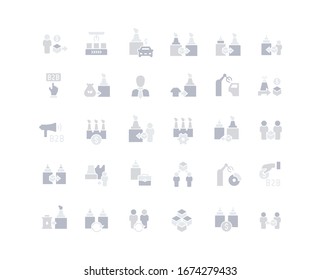 Collection simple icons of b2b on a white background. Modern gray shadows signs for websites, mobile apps, and concepts