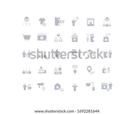 Collection simple icons of b2c on a white background. Modern gray shadows signs for websites, mobile apps, and concepts