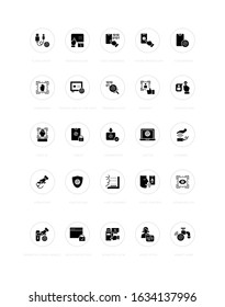 Collection simple icons of biometrics on a white background with names. Modern black and white signs for websites, mobile apps, and concepts