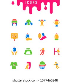 Collection simple icons of rugby on a white background. Modern black and white signs for websites, mobile apps, and concepts