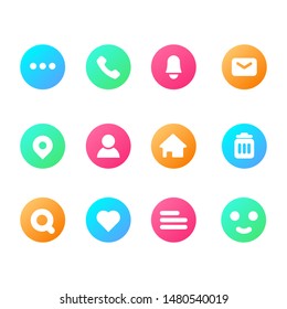 Collection simple Icons set. For web site design and mobile apps