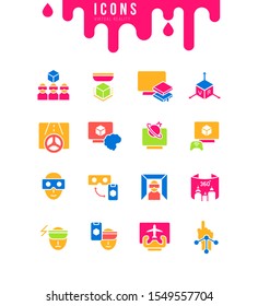 Collection simple icons of virtual reality on a white background. Modern black and white signs for websites, mobile apps, and concepts
