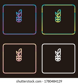 Collection of simple illustrations of wheat symbols for books, t-shirts and icons