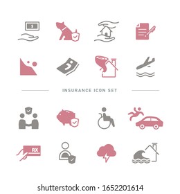 COLLECTION OF SIMPLE INSURANCE ICONS